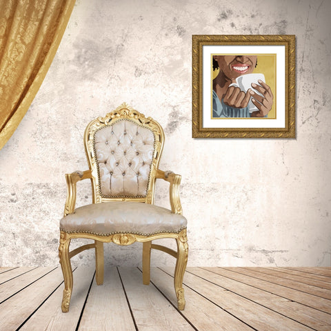 Morning Brew Gold Ornate Wood Framed Art Print with Double Matting by Prime, Marcus