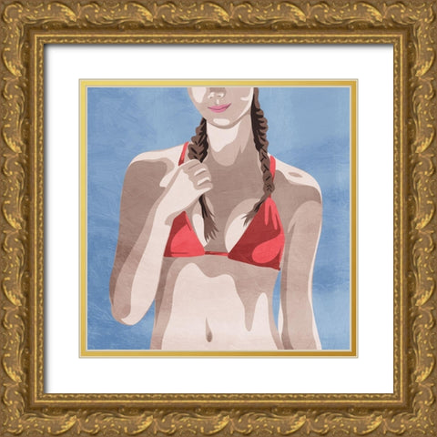 Beach Fashion Gold Ornate Wood Framed Art Print with Double Matting by Prime, Marcus