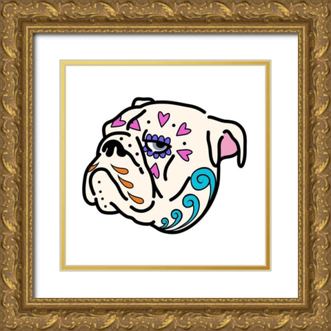 Sugar Bulldog Gold Ornate Wood Framed Art Print with Double Matting by Prime, Marcus