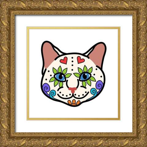 Sugar Kitty 1 Gold Ornate Wood Framed Art Print with Double Matting by Prime, Marcus