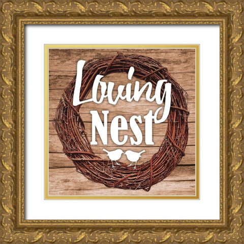 Loving Nest Gold Ornate Wood Framed Art Print with Double Matting by Prime, Marcus