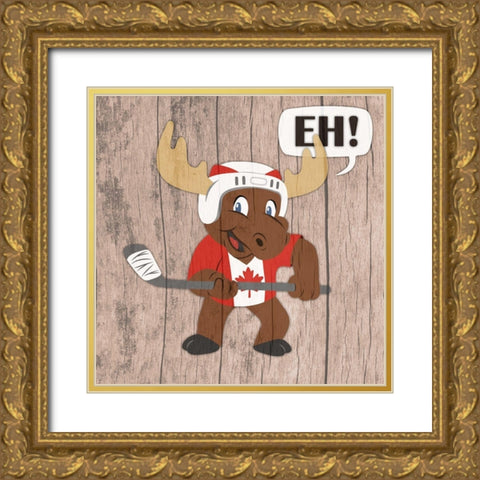 Canadian Moose Gold Ornate Wood Framed Art Print with Double Matting by Prime, Marcus