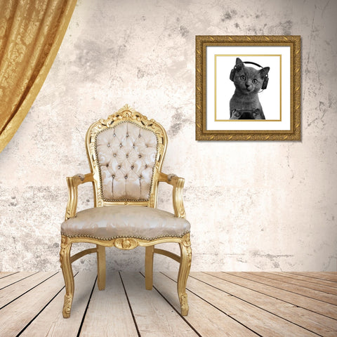 Gaming Cuteness Gold Ornate Wood Framed Art Print with Double Matting by Prime, Marcus