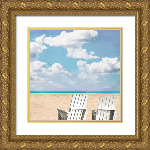 Beach Relaxing 2 Gold Ornate Wood Framed Art Print with Double Matting by Prime, Marcus