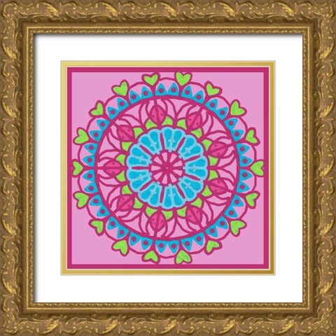 Fruity Mandala 1 Gold Ornate Wood Framed Art Print with Double Matting by Prime, Marcus