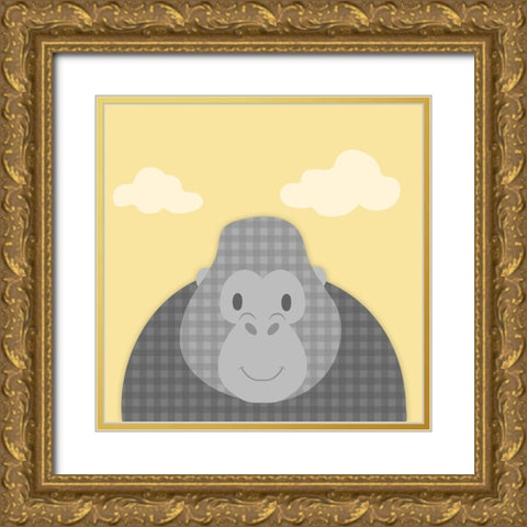 Funky Monkey Gold Ornate Wood Framed Art Print with Double Matting by Prime, Marcus