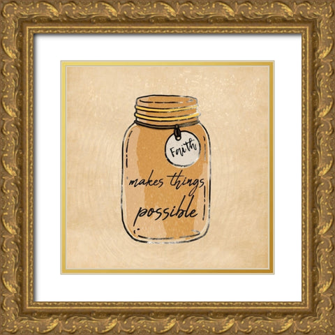 Faith Jar 1 Gold Ornate Wood Framed Art Print with Double Matting by Prime, Marcus