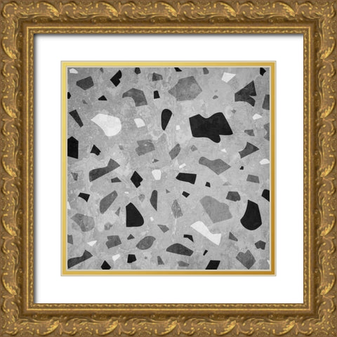 Darkened Terrazo 1 Gold Ornate Wood Framed Art Print with Double Matting by Prime, Marcus