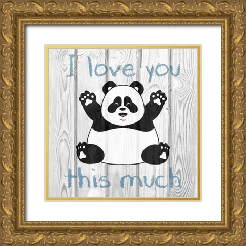 Loving Panda 1 Gold Ornate Wood Framed Art Print with Double Matting by Prime, Marcus