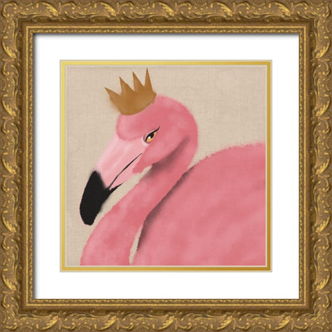 Flamingo King 1 Gold Ornate Wood Framed Art Print with Double Matting by Prime, Marcus