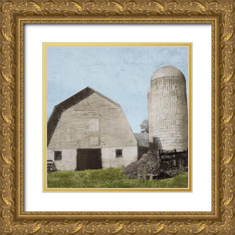 Summer Silos Gold Ornate Wood Framed Art Print with Double Matting by Prime, Marcus
