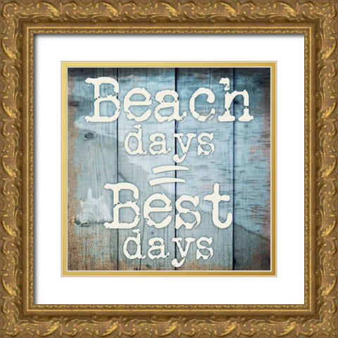 Beach Days Gold Ornate Wood Framed Art Print with Double Matting by Prime, Marcus