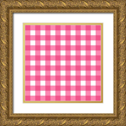 Gingham Pattern 5 Gold Ornate Wood Framed Art Print with Double Matting by Prime, Marcus