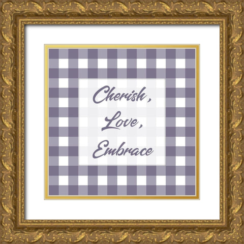 Gingham Quotes 1 Gold Ornate Wood Framed Art Print with Double Matting by Prime, Marcus