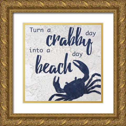 Beach Day 1 Gold Ornate Wood Framed Art Print with Double Matting by Prime, Marcus