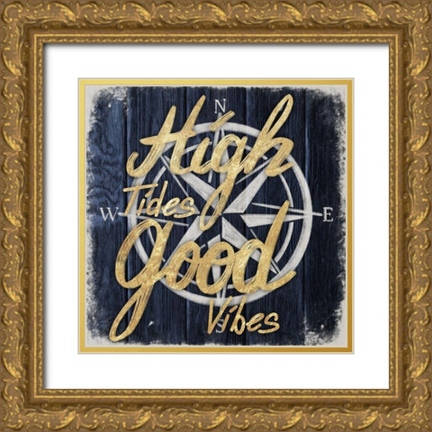 Good Vibes 1 Gold Ornate Wood Framed Art Print with Double Matting by Prime, Marcus