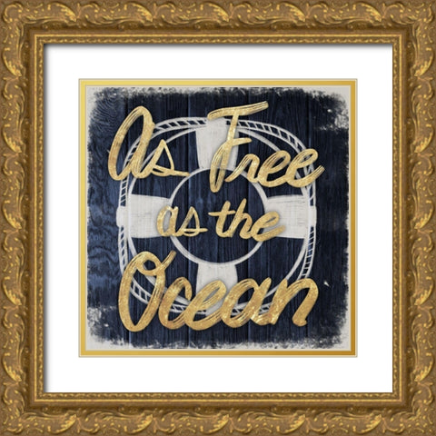 Ocean Free 1 Gold Ornate Wood Framed Art Print with Double Matting by Prime, Marcus