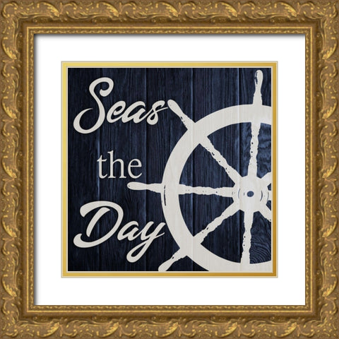 Seas The Day 1 Gold Ornate Wood Framed Art Print with Double Matting by Prime, Marcus