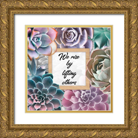 Lift Others 1 Gold Ornate Wood Framed Art Print with Double Matting by Prime, Marcus