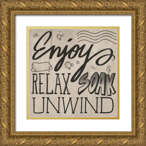 Unwinding Bath 1 Gold Ornate Wood Framed Art Print with Double Matting by Prime, Marcus