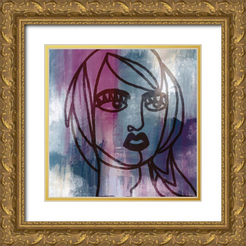 Mademoiselle 1 Gold Ornate Wood Framed Art Print with Double Matting by Prime, Marcus
