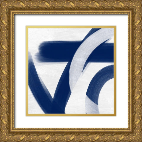 Indigo Statements 1 Gold Ornate Wood Framed Art Print with Double Matting by Prime, Marcus