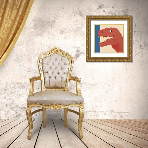 Dino Fun 3 Gold Ornate Wood Framed Art Print with Double Matting by Prime, Marcus
