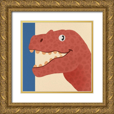 Dino Fun 3 Gold Ornate Wood Framed Art Print with Double Matting by Prime, Marcus