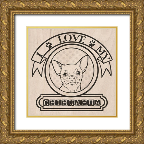 Pet Love Pattern 1 Gold Ornate Wood Framed Art Print with Double Matting by Prime, Marcus