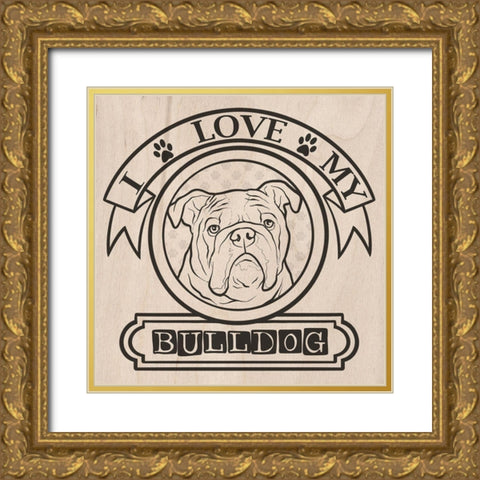 Pet Love Pattern 2 Gold Ornate Wood Framed Art Print with Double Matting by Prime, Marcus