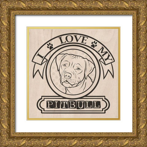 Pet Love Pattern 3 Gold Ornate Wood Framed Art Print with Double Matting by Prime, Marcus
