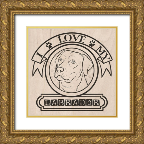 Pet Love Pattern 4 Gold Ornate Wood Framed Art Print with Double Matting by Prime, Marcus