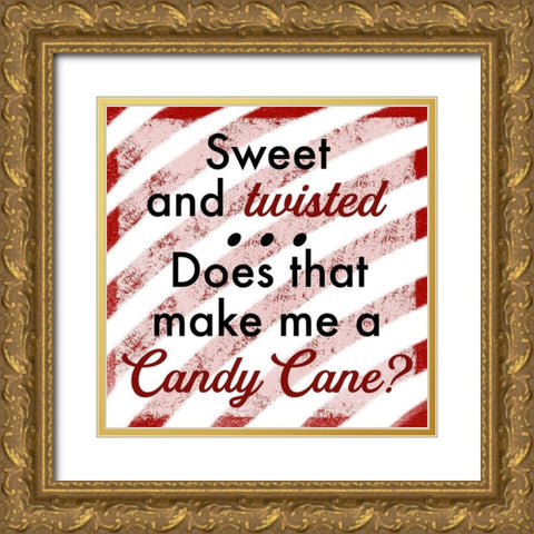 Twisted Candy Cane 1 Gold Ornate Wood Framed Art Print with Double Matting by Prime, Marcus