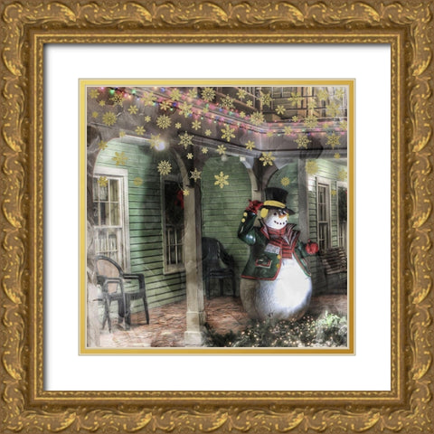 Winter Porch 1 Gold Ornate Wood Framed Art Print with Double Matting by Prime, Marcus