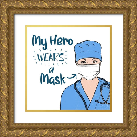 Masked Hero 1 Gold Ornate Wood Framed Art Print with Double Matting by Prime, Marcus