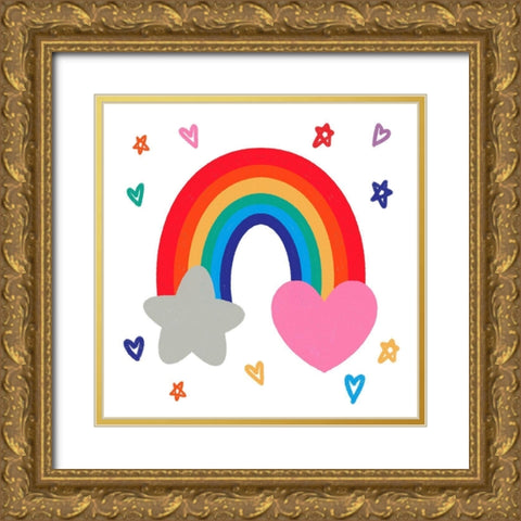 Rainbow Shine 1 Gold Ornate Wood Framed Art Print with Double Matting by Prime, Marcus