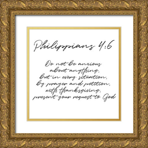 Philippians Scripts Gold Ornate Wood Framed Art Print with Double Matting by Prime, Marcus