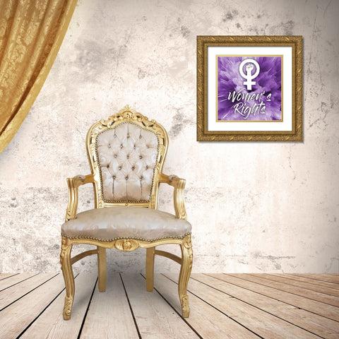 Womens Rights Gold Ornate Wood Framed Art Print with Double Matting by Prime, Marcus