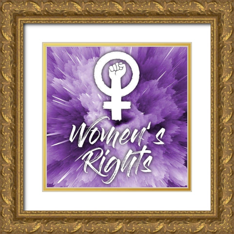 Womens Rights Gold Ornate Wood Framed Art Print with Double Matting by Prime, Marcus