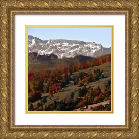 Rolling Autumn Hills Gold Ornate Wood Framed Art Print with Double Matting by Prime, Marcus