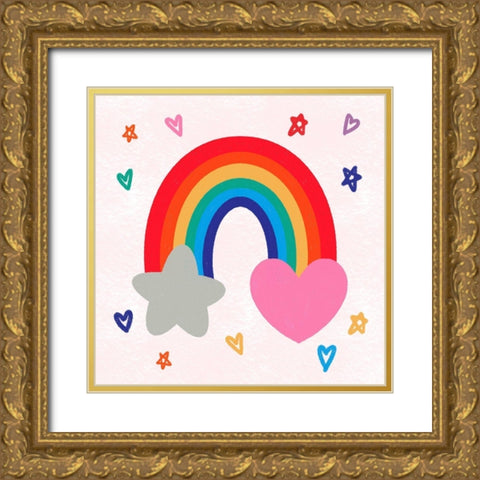 Loving Rainbow 1 Gold Ornate Wood Framed Art Print with Double Matting by Prime, Marcus