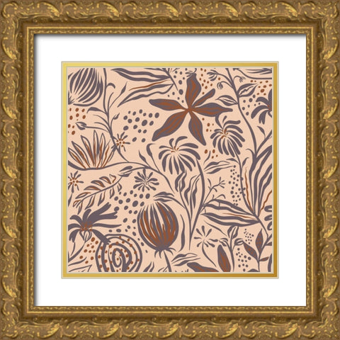 Warm And Natural Gold Ornate Wood Framed Art Print with Double Matting by Prime, Marcus