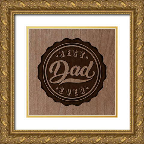Best Dad Gold Ornate Wood Framed Art Print with Double Matting by Prime, Marcus