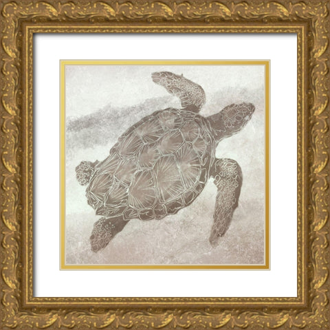 Swimming Fella Gold Ornate Wood Framed Art Print with Double Matting by Prime, Marcus