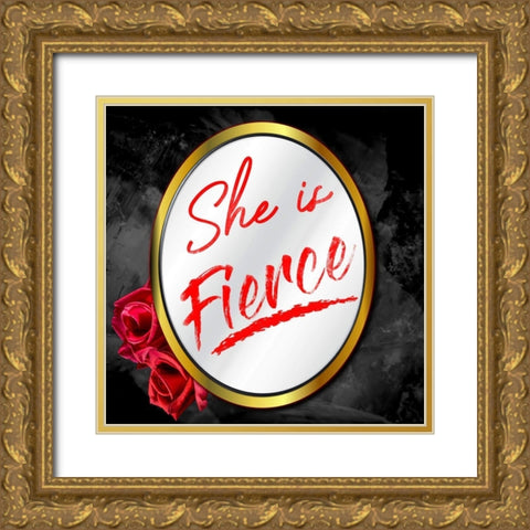 Fierce Lady Gold Ornate Wood Framed Art Print with Double Matting by Prime, Marcus