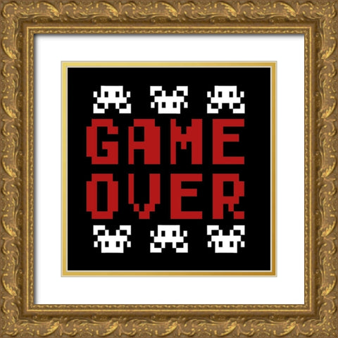 Game Over Gold Ornate Wood Framed Art Print with Double Matting by Prime, Marcus
