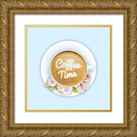 Beautiful Coffee Time Gold Ornate Wood Framed Art Print with Double Matting by Prime, Marcus