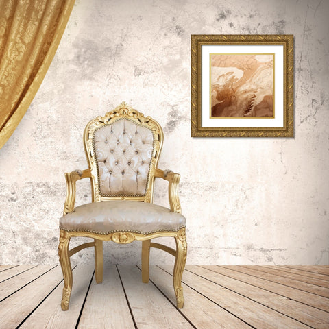 Melanin Abstract Gold Ornate Wood Framed Art Print with Double Matting by Prime, Marcus