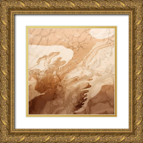 Melanin Abstract Gold Ornate Wood Framed Art Print with Double Matting by Prime, Marcus