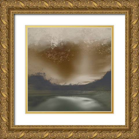 Sponged Escape Gold Ornate Wood Framed Art Print with Double Matting by Prime, Marcus